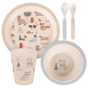 Primitives by Kathy Happy Bright Bamboo Meal Set - Pets